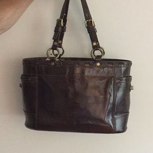 Coach Brown Patent Leather Bag